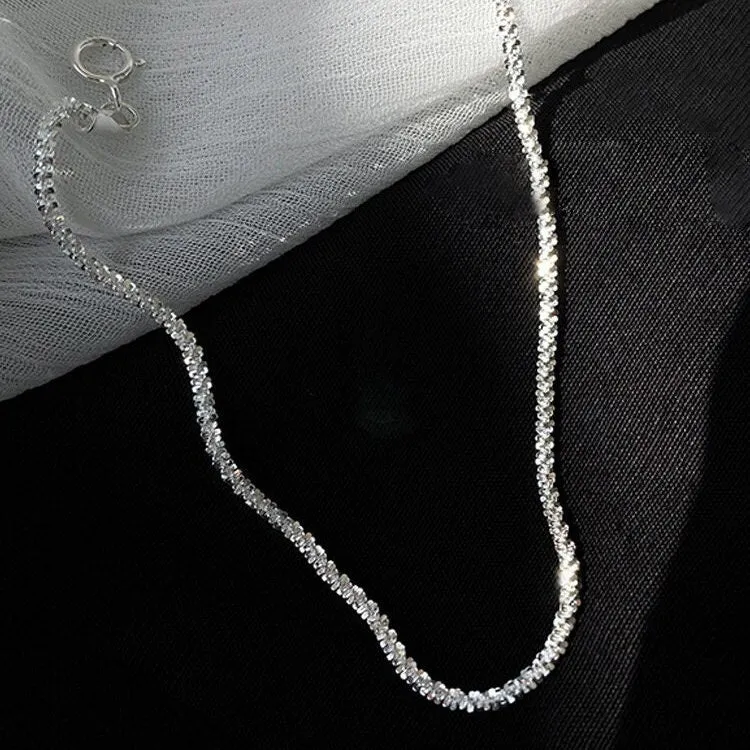 Simple Sparkling Anklet, Layered Anklet, Shiny Anklets for Women, S925 Sterling Silver Anklet, Dainty Anklet, Blinky Glitter Anklet Bracelet