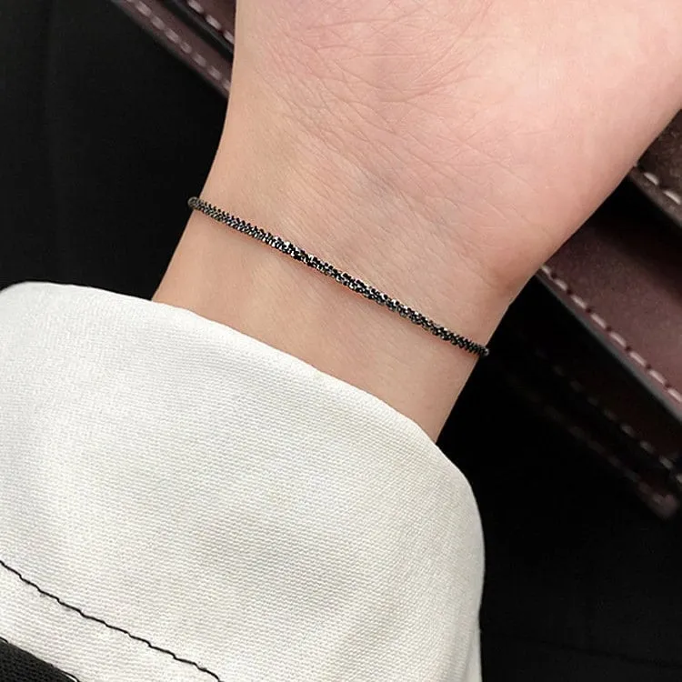 Simple Sparkling Anklet, Layered Anklet, Shiny Anklets for Women, S925 Sterling Silver Anklet, Dainty Anklet, Blinky Glitter Anklet Bracelet