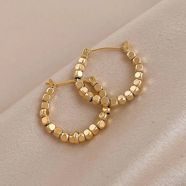 simple square beaded hoops
