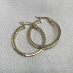 Small 10K Gold Modern Tubing Hoop Earring