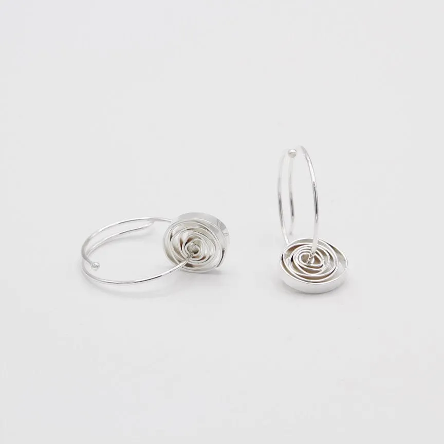 Small Hoops With Curlicue Wrap