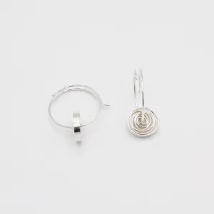 Small Hoops With Curlicue Wrap