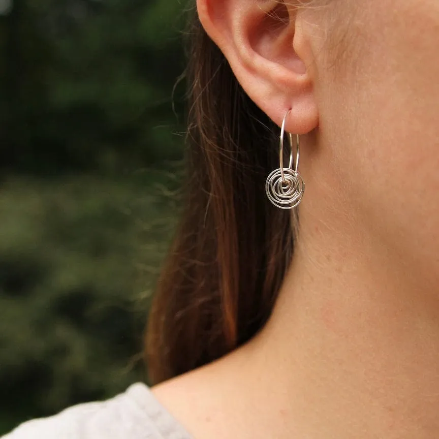 Small Hoops With Curlicue Wrap
