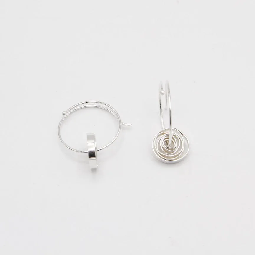 Small Hoops With Curlicue Wrap