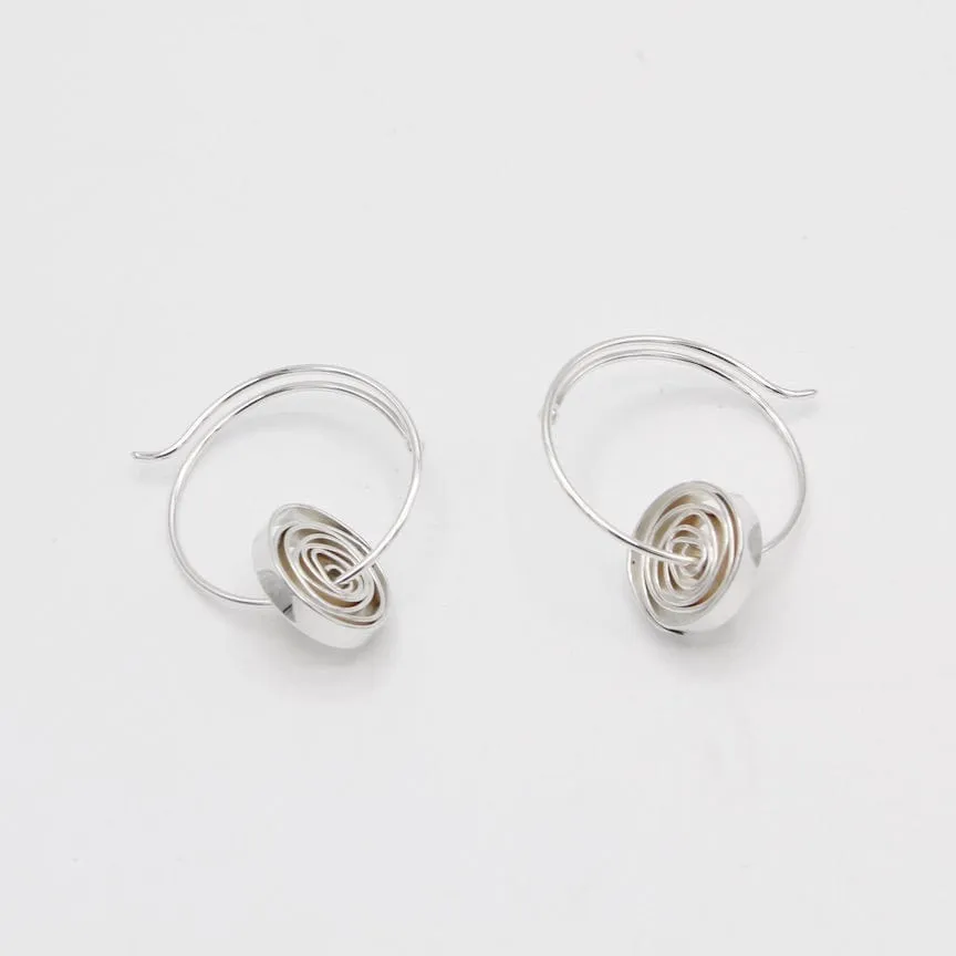 Small Hoops With Curlicue Wrap