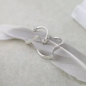 Small Twist Silver Hoop Earrings