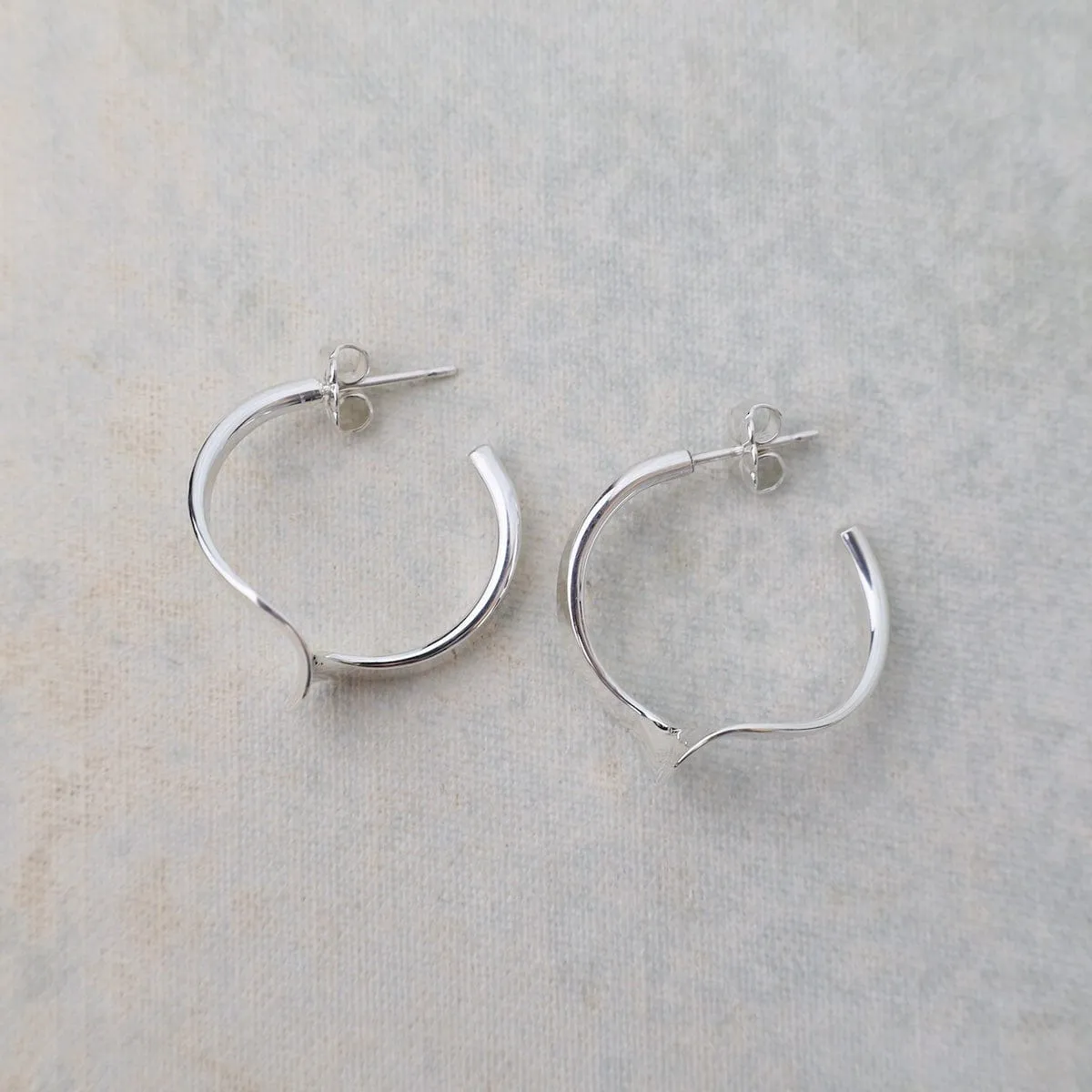 Small Twist Silver Hoop Earrings
