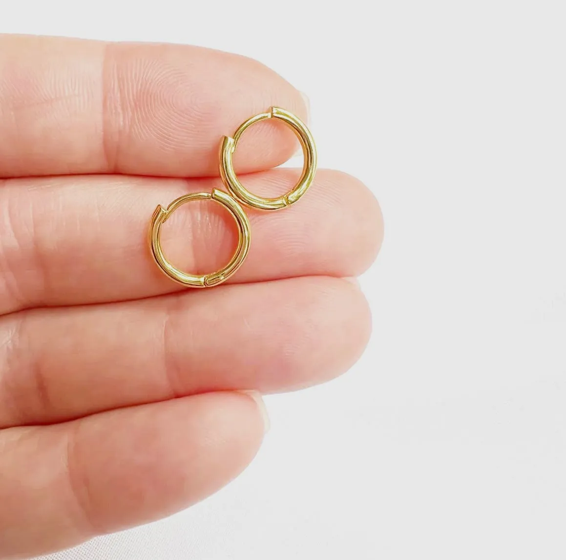Soleil Huggie Hoops Earrings Gold Filled