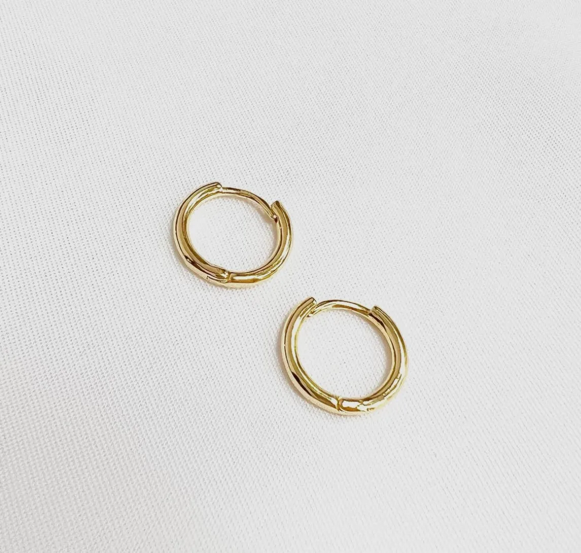 Soleil Huggie Hoops Earrings Gold Filled