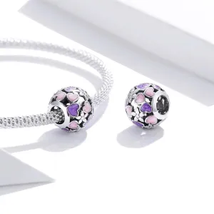 Solid 925 Sterling Silver Dual Tone Heart Shape Pandora Inspired charm