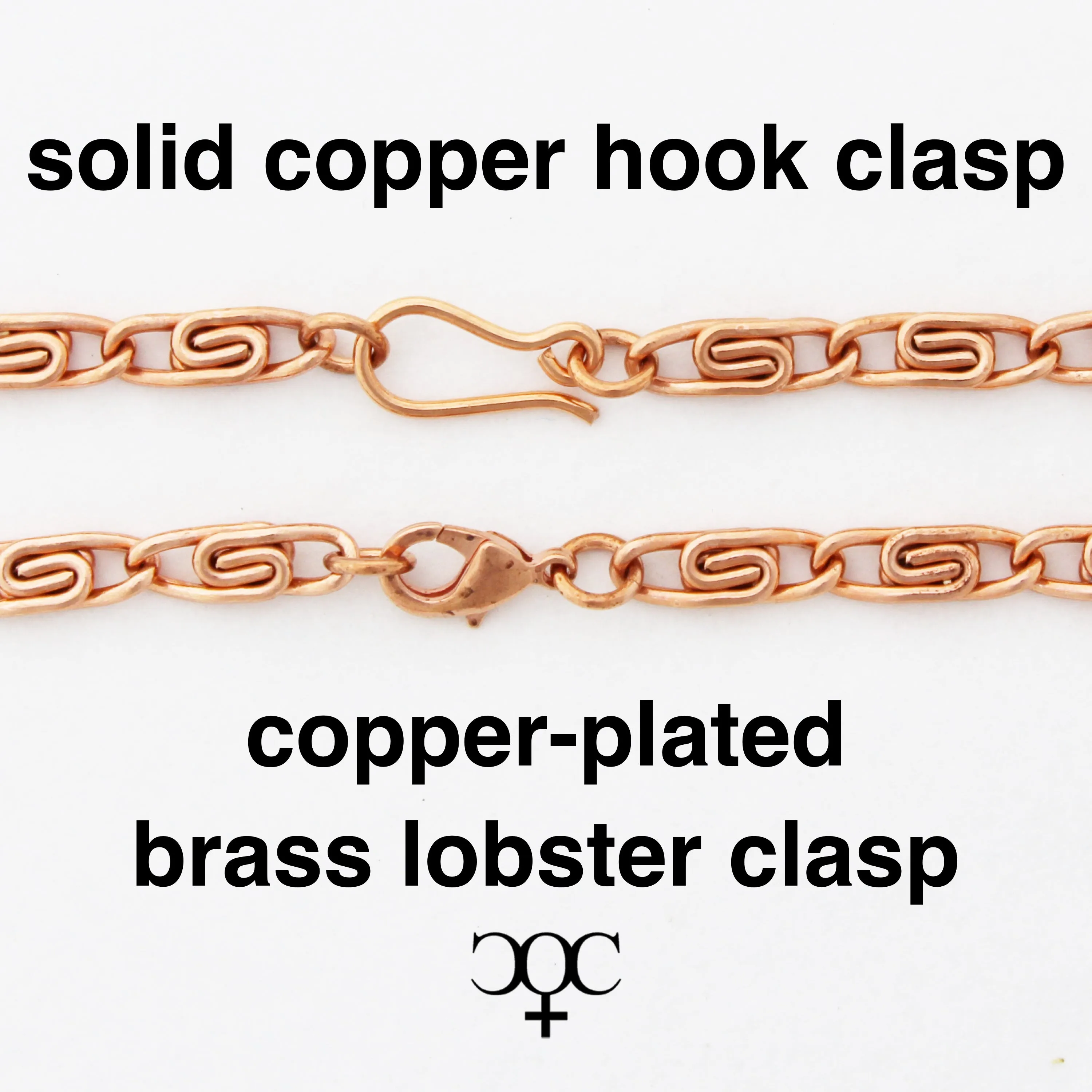 Solid Copper Ankle Bracelet Medium Celtic Scroll Chain Anklet AC66 Medium Weight Adjustable Solid Copper Anklet Chain