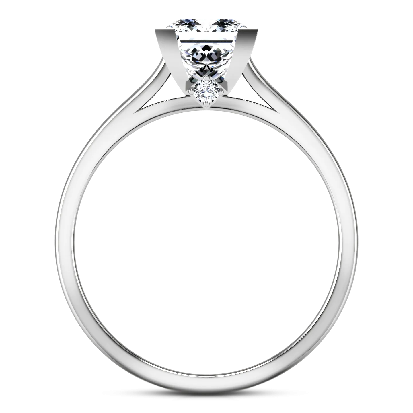 Solitaire Princess Cut Engagement Ring Holly 14K White Gold