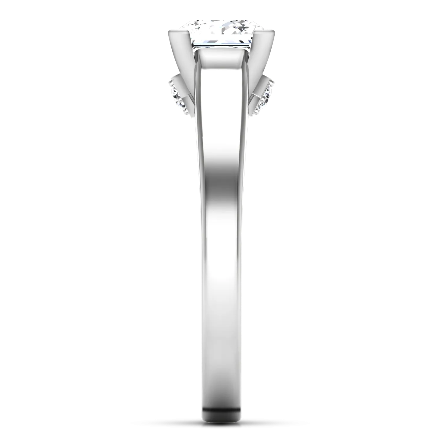 Solitaire Princess Cut Engagement Ring Holly 14K White Gold