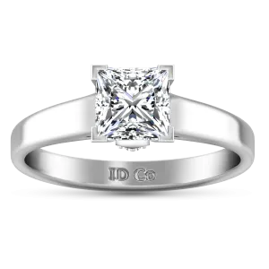 Solitaire Princess Cut Engagement Ring Holly 14K White Gold