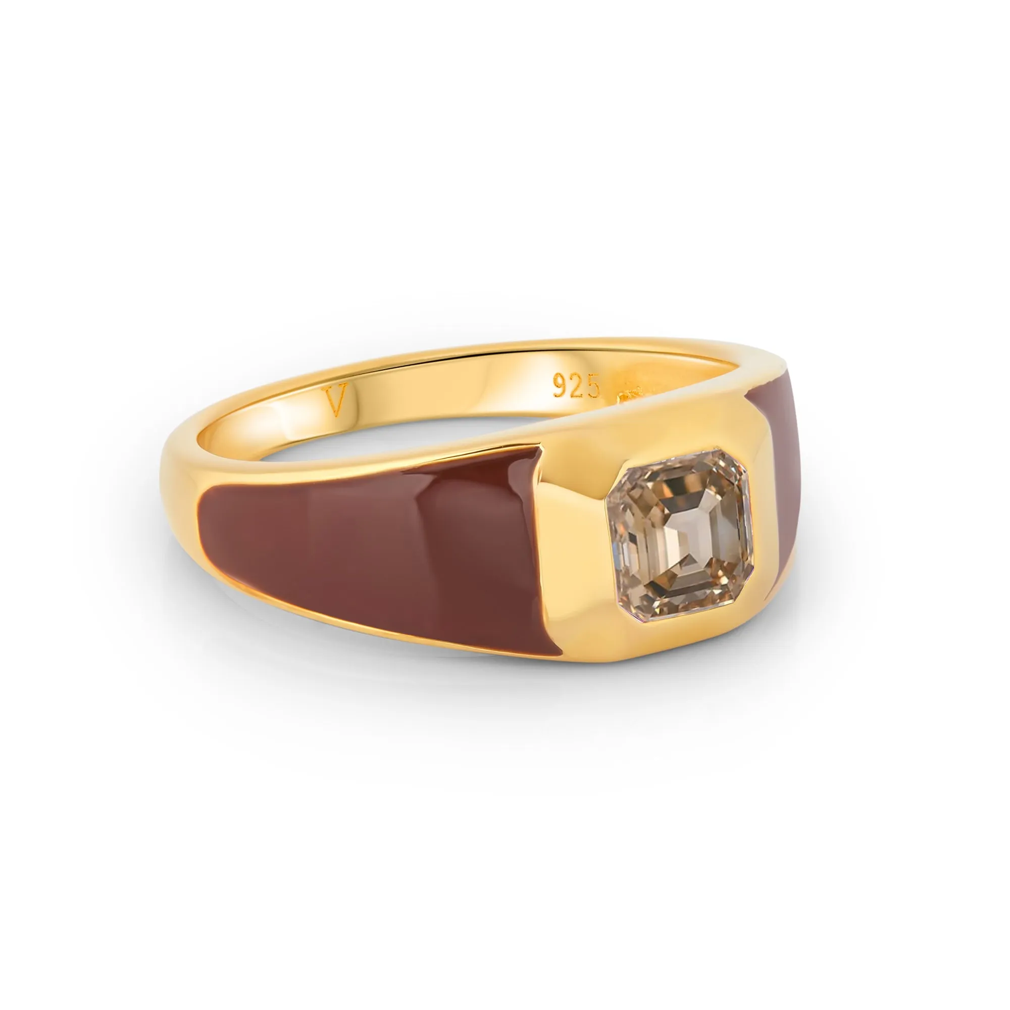Sophie Brown Enamel Signet Ring