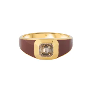 Sophie Brown Enamel Signet Ring