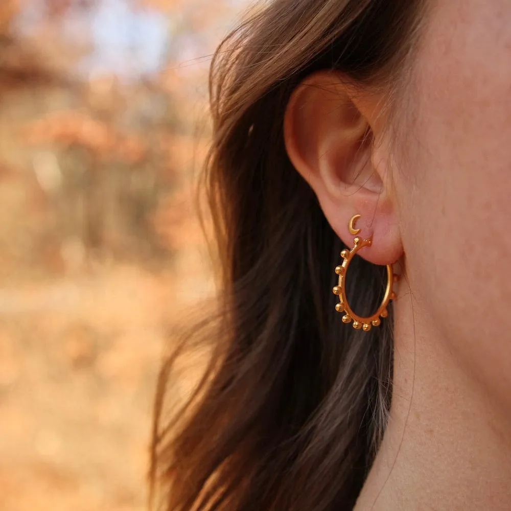 Spaced Granulated Hoop - Gold Plate