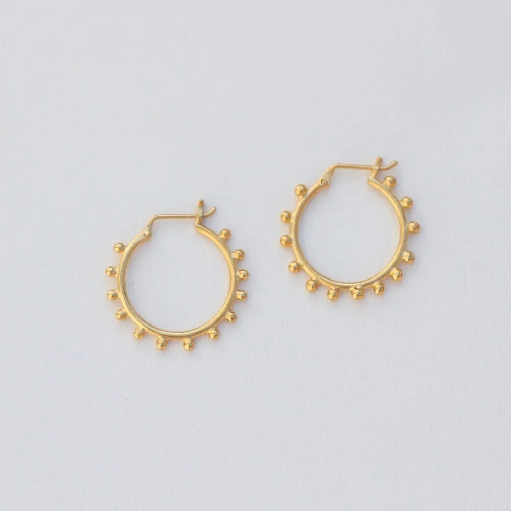 Spaced Granulated Hoop - Gold Plate