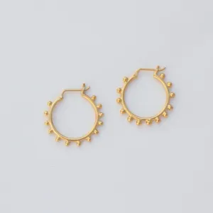 Spaced Granulated Hoop - Gold Plate