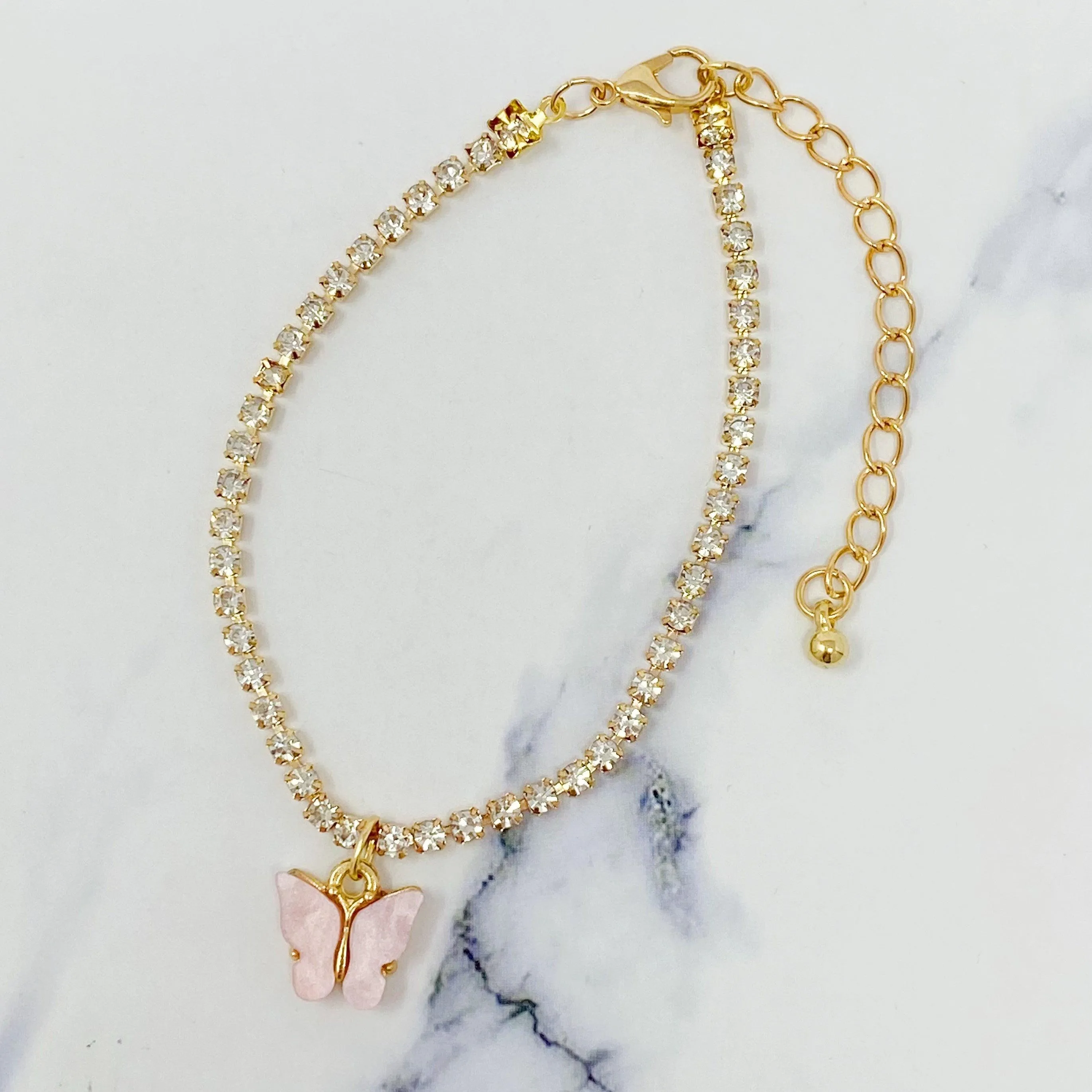 Sparkly Miranda Butterfly Anklet