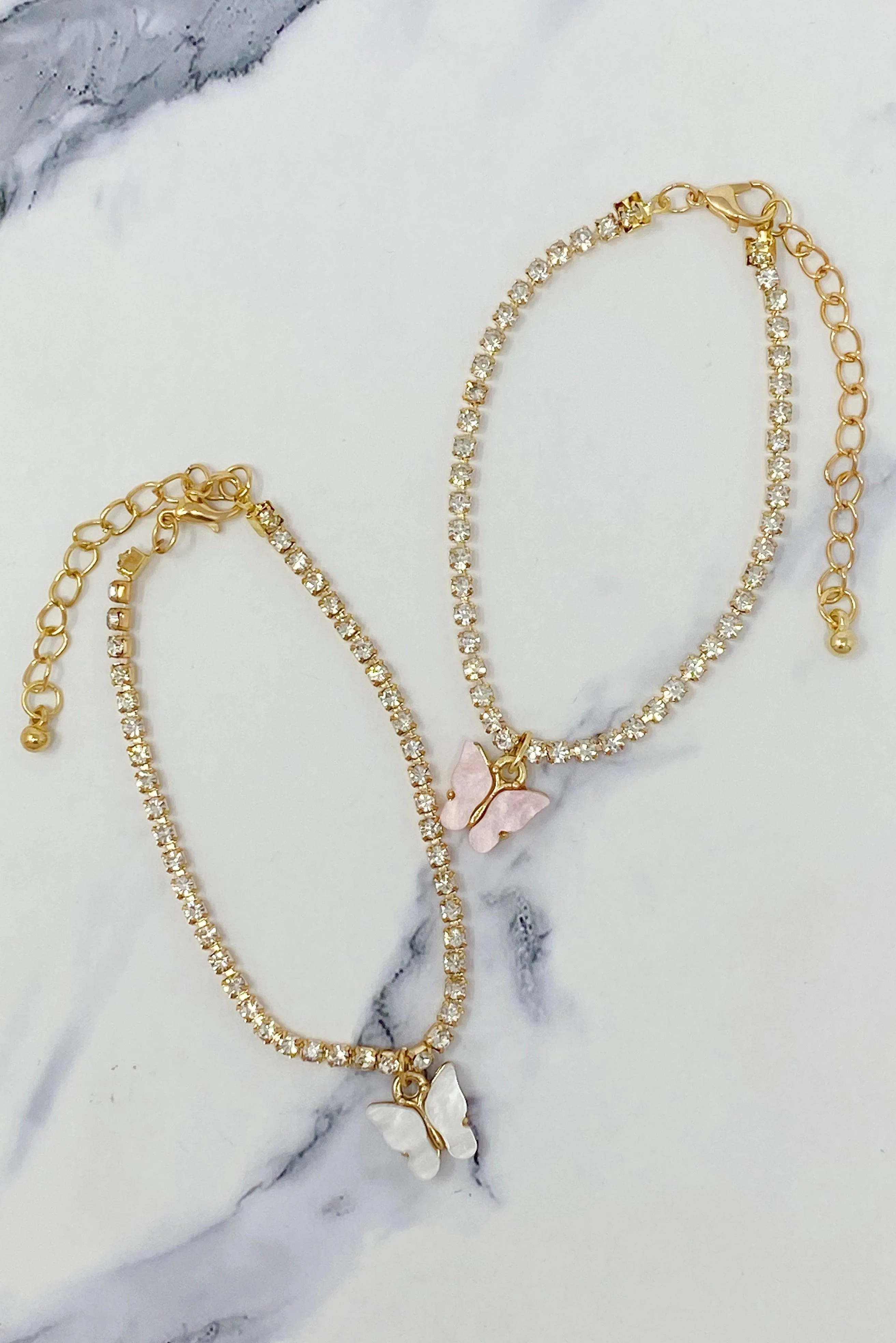 Sparkly Miranda Butterfly Anklet