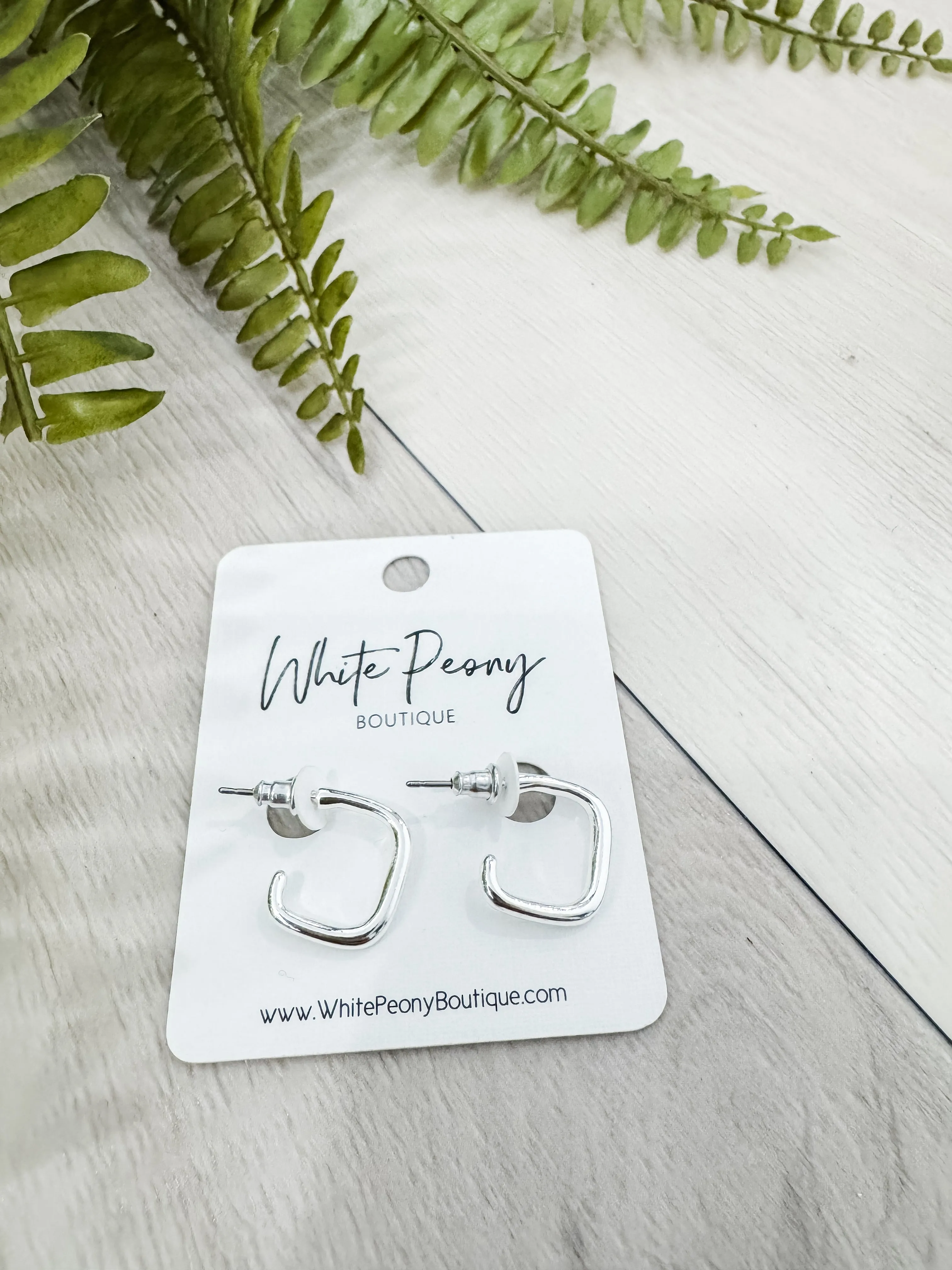Square Open Hoop Earrings