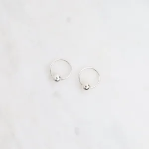 Sterling Silver 10mm Sleeper Hoops with 4mm Ball