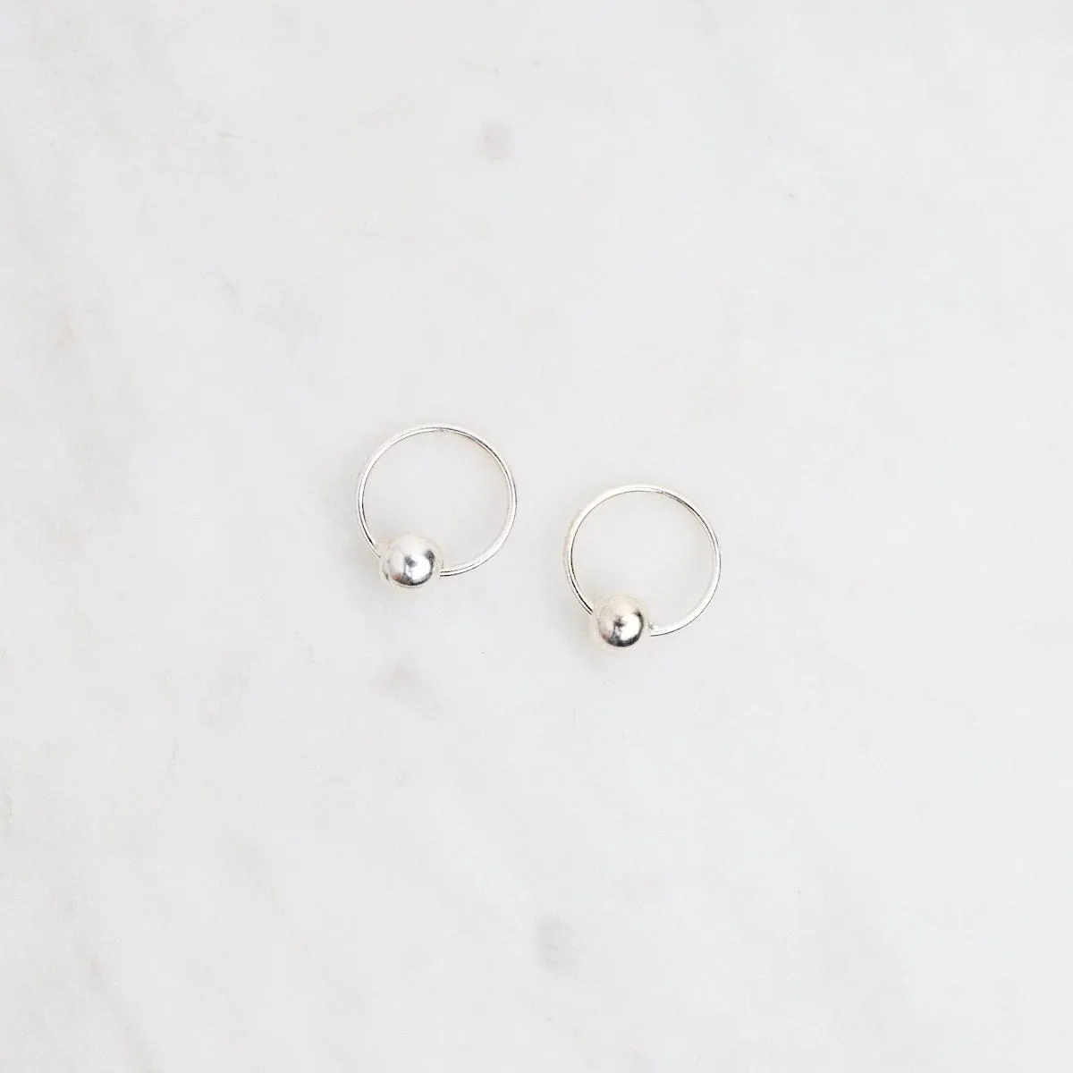 Sterling Silver 10mm Sleeper Hoops with 4mm Ball