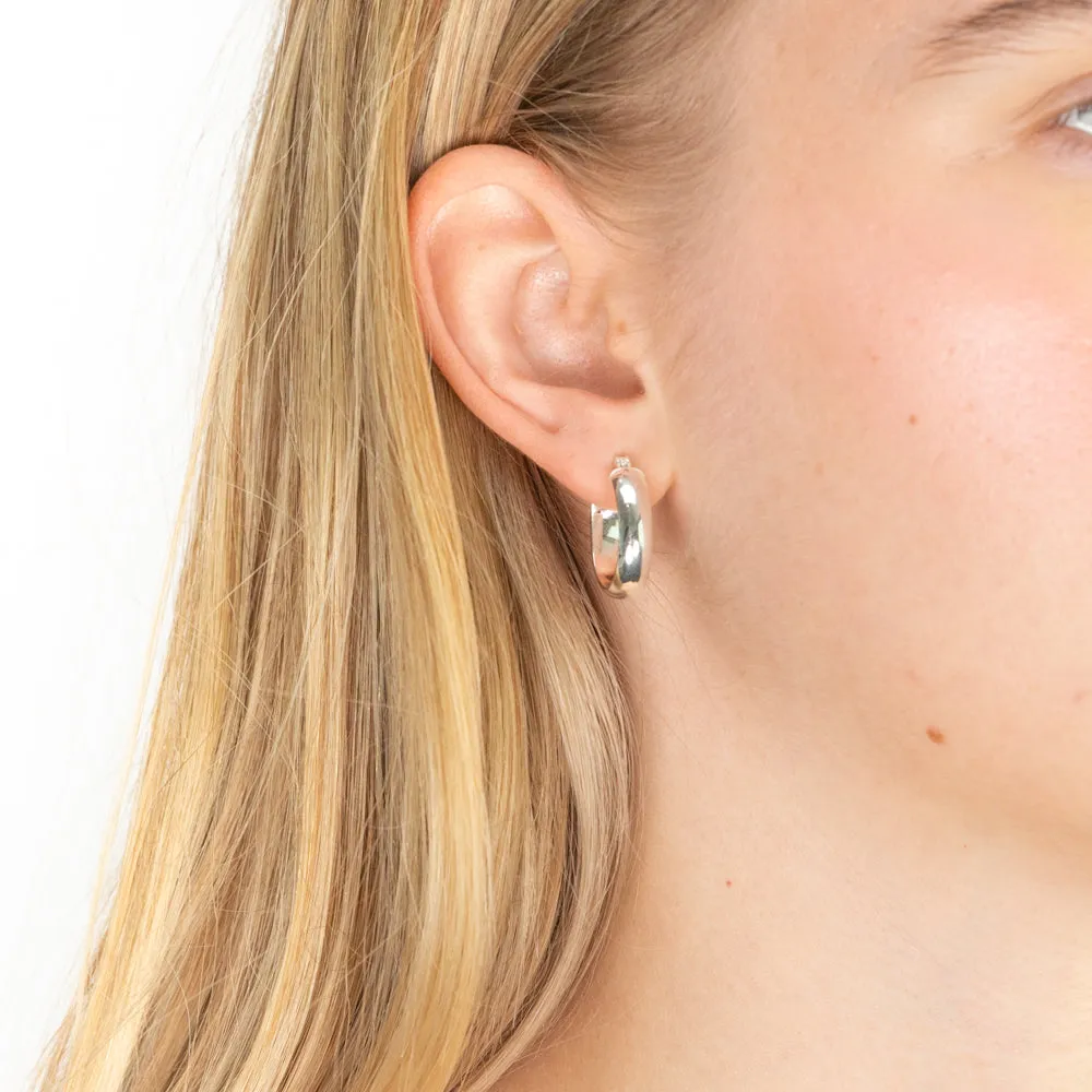 Sterling Silver 15x17mm Oval Hoops