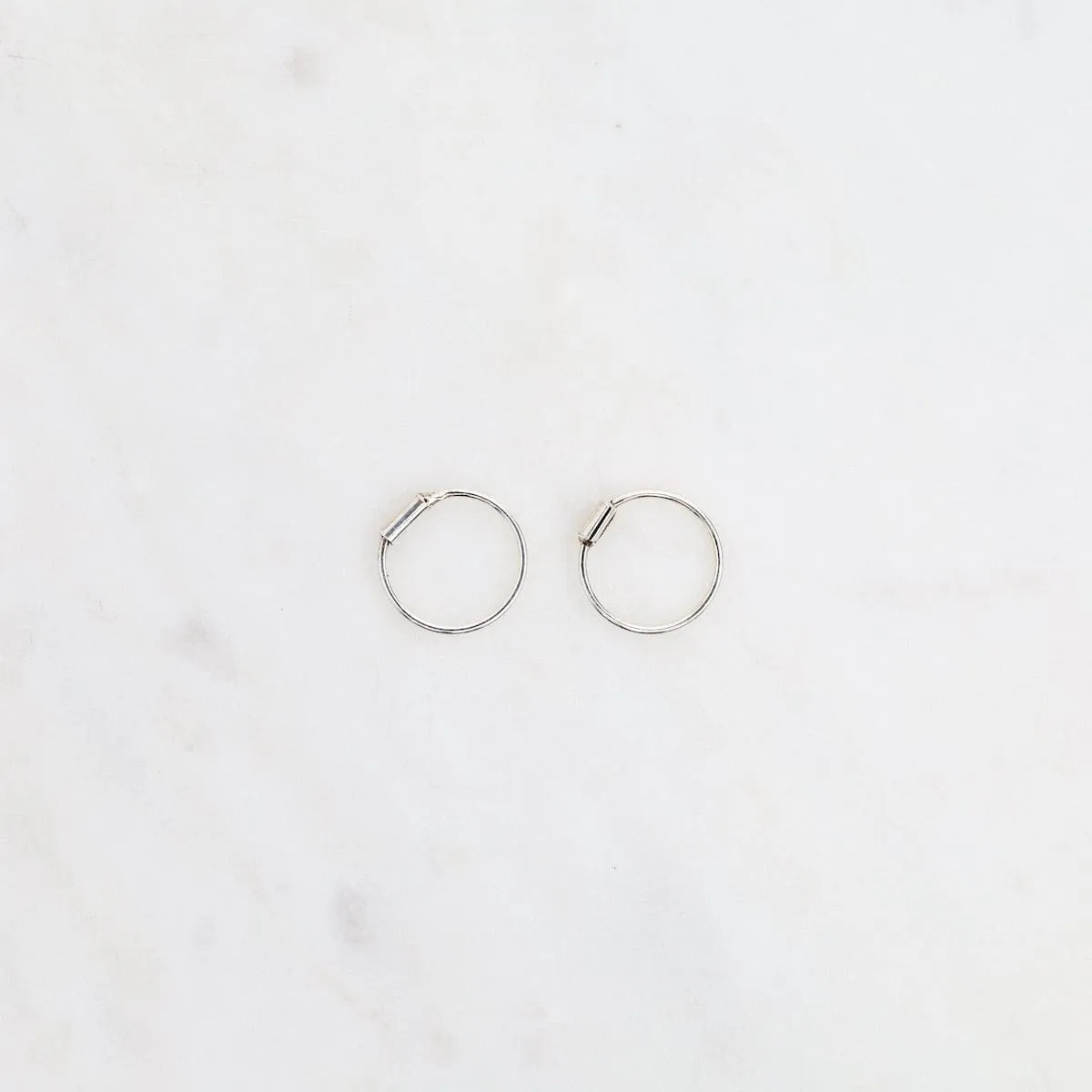 Sterling Silver 8mm Tiny Sleeper Hoops