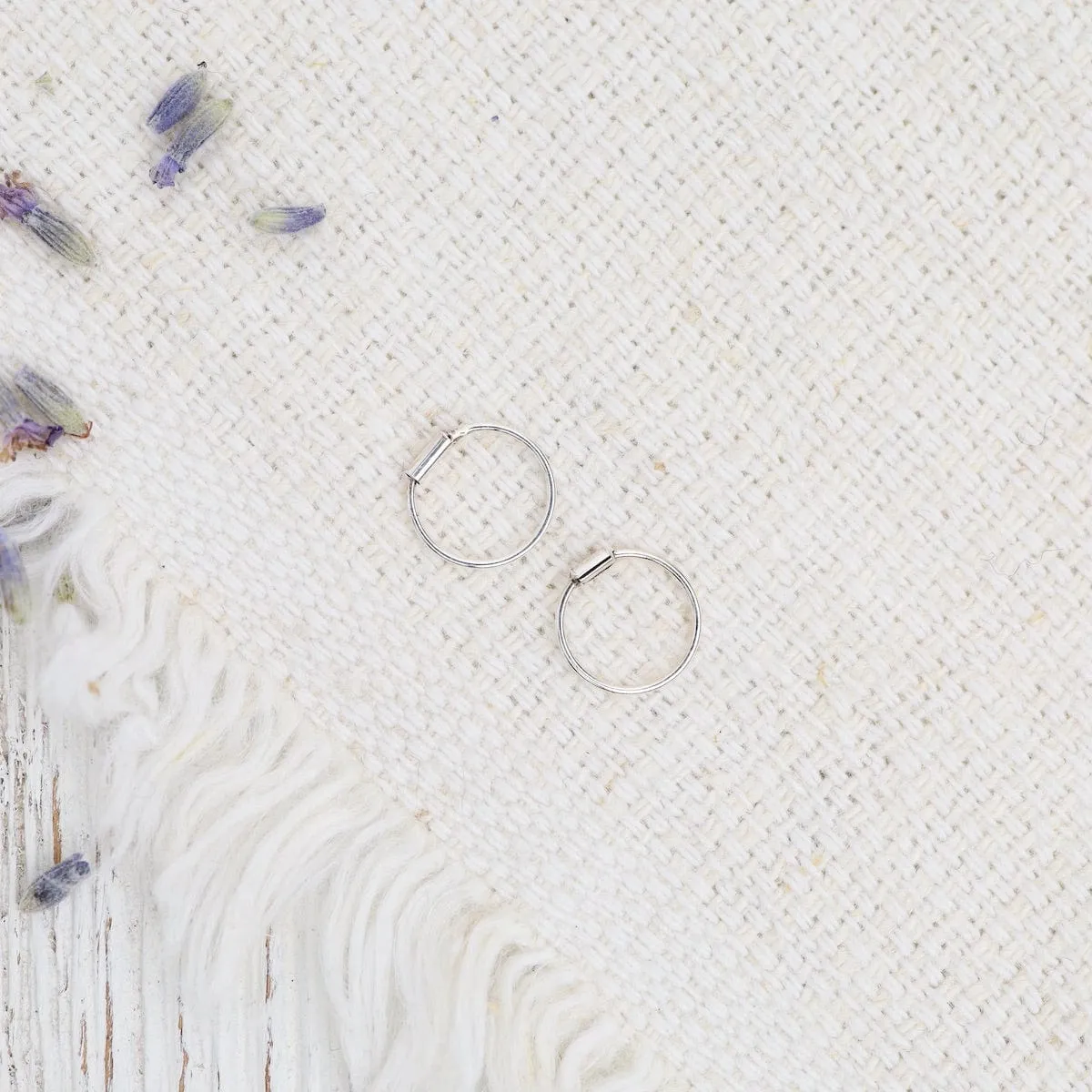 Sterling Silver 8mm Tiny Sleeper Hoops