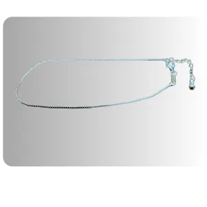 Sterling silver box link anklet adjustable from 9" to 10.5"