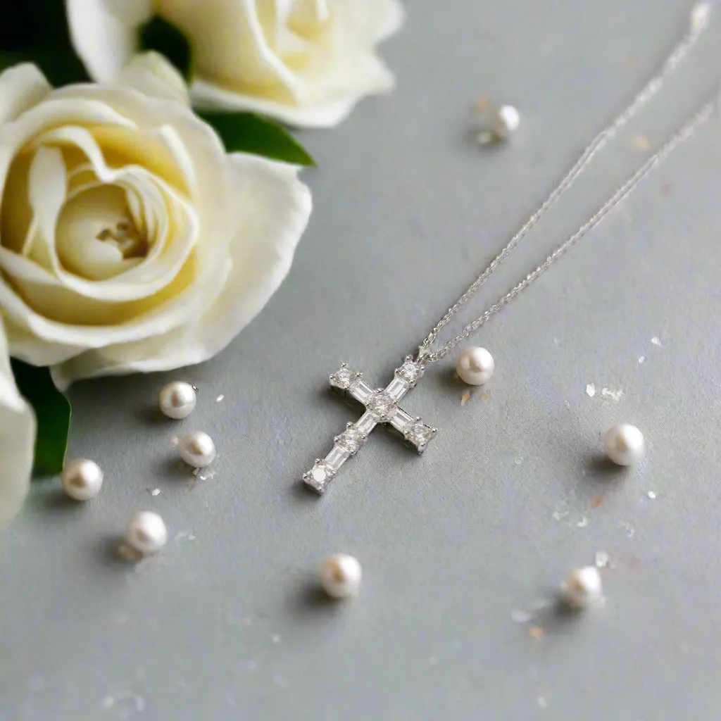 Sterling Silver Dazzling Cross Pendant