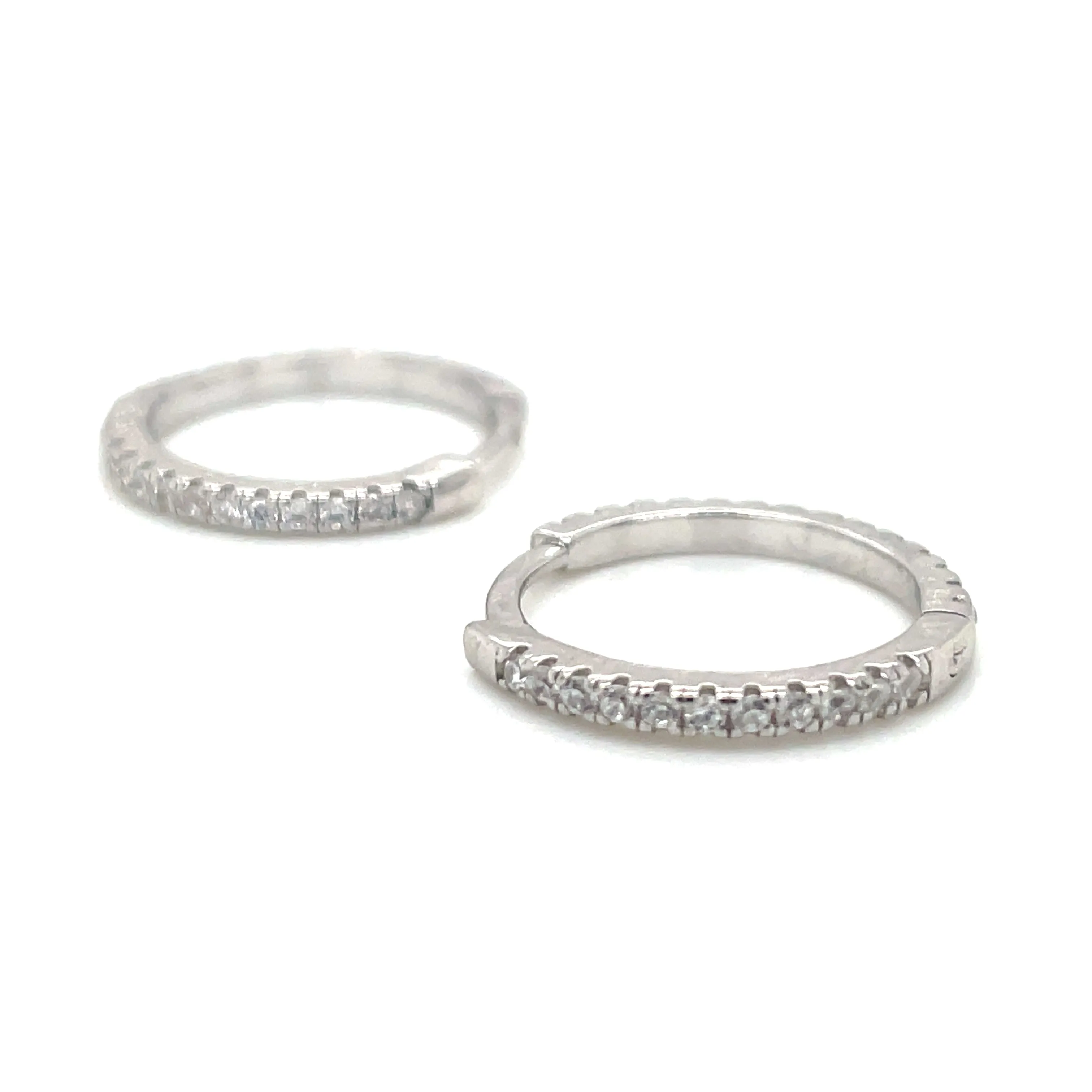 Sterling Silver Full Set Cz Hoops