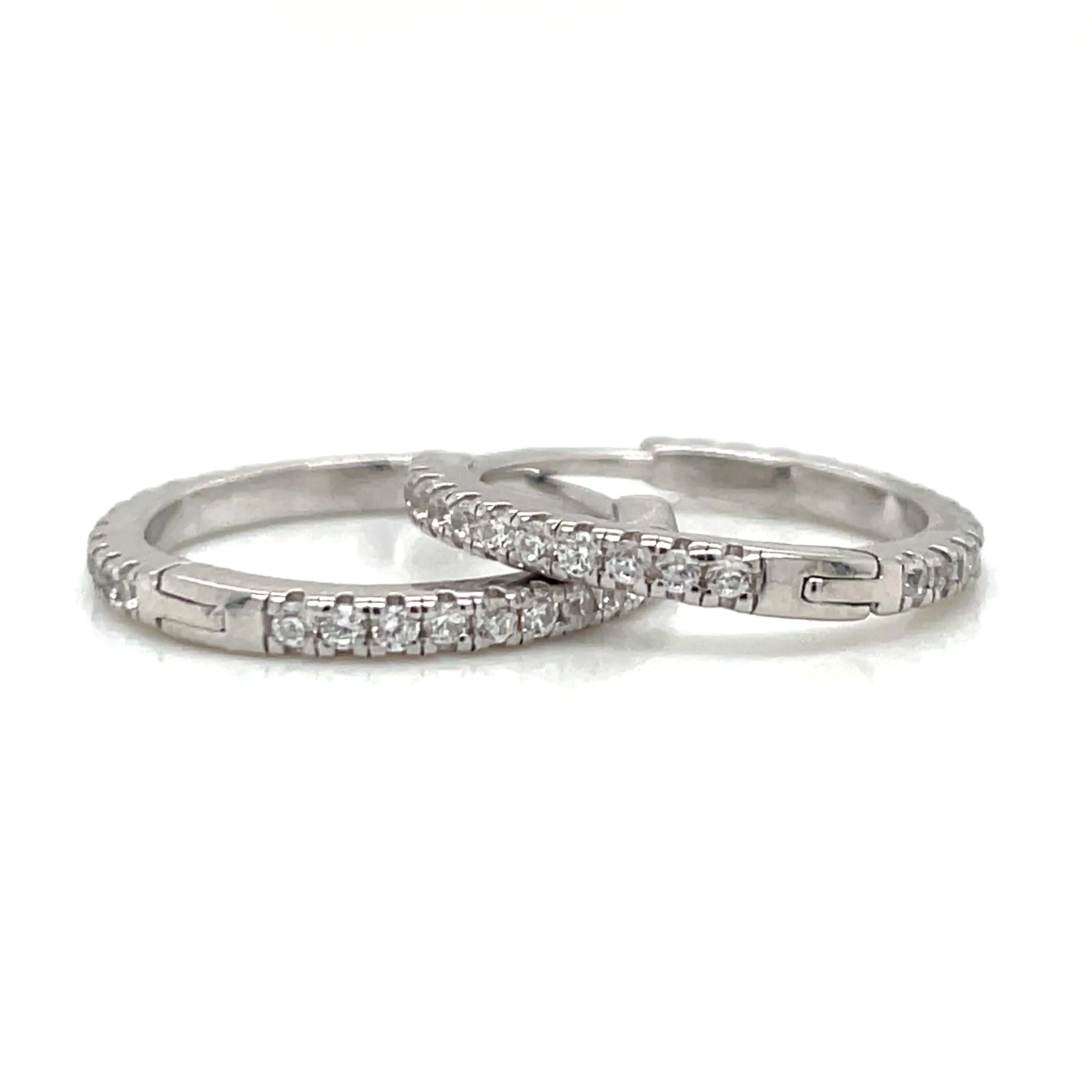 Sterling Silver Full Set Cz Hoops