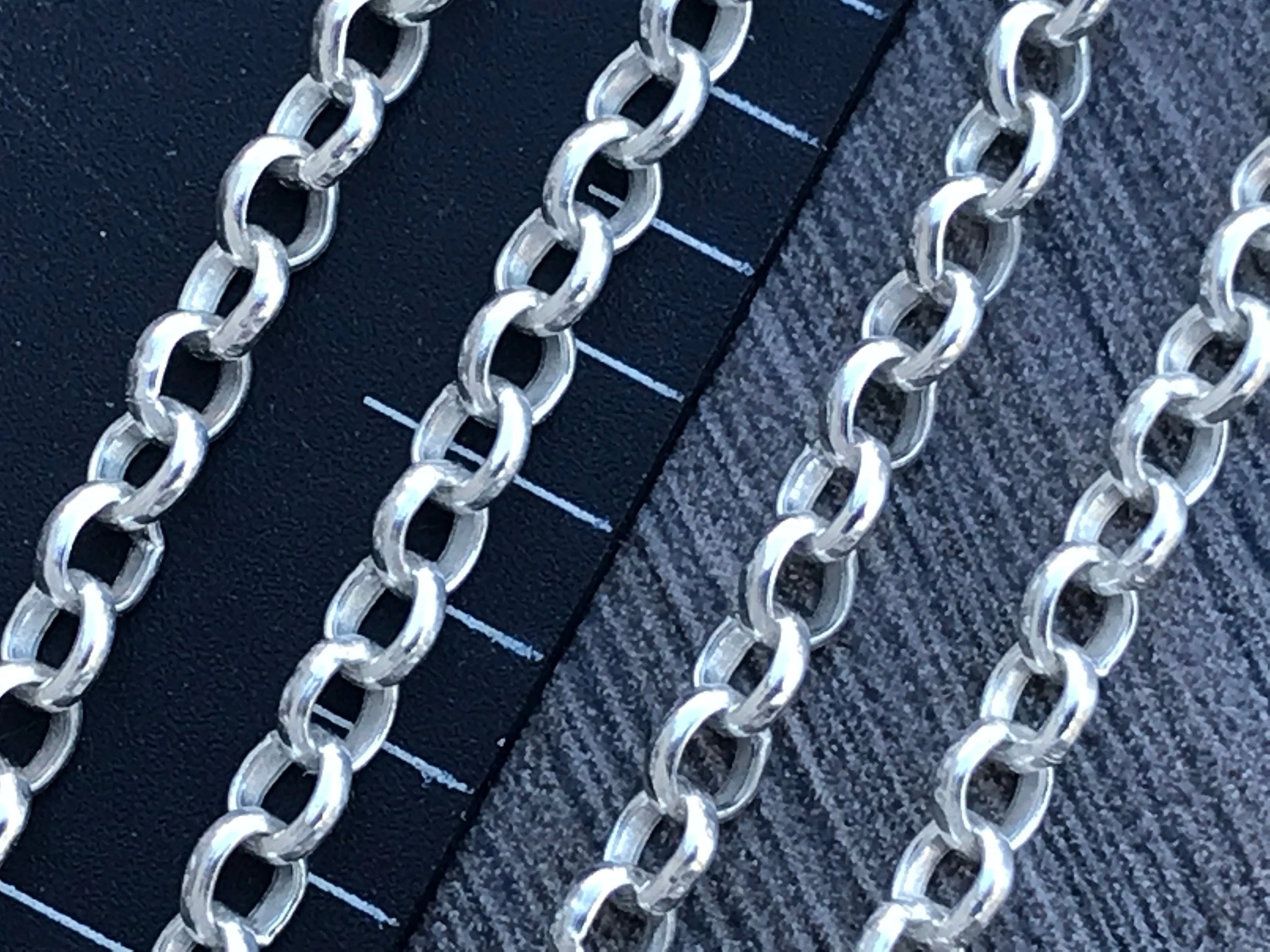 Sterling Silver Rolo Link Chain - 2mm, 3mm & 4mm