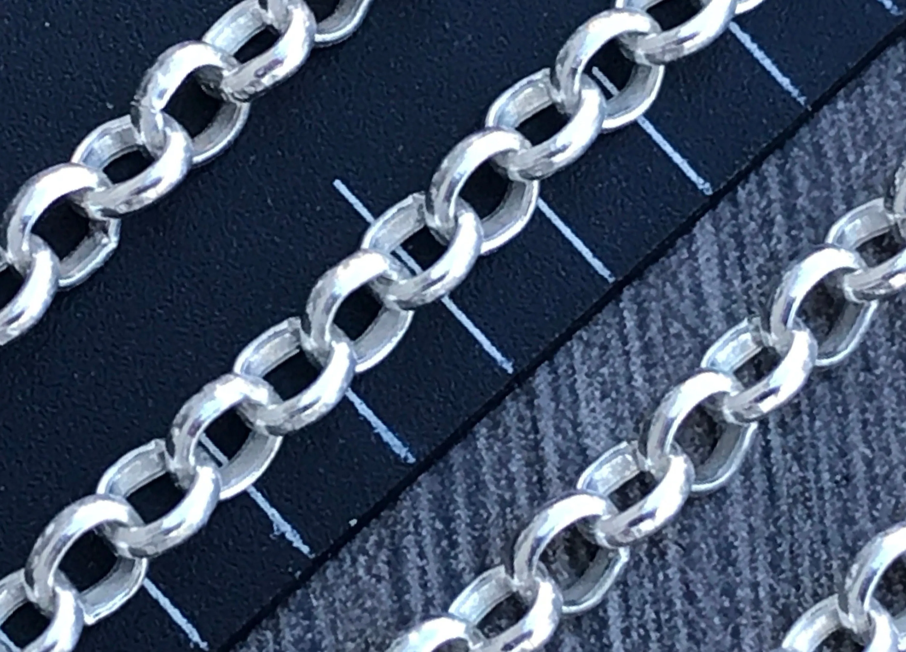 Sterling Silver Rolo Link Chain - 2mm, 3mm & 4mm