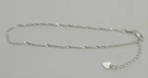 Sterling silver singapore adjustable anklet