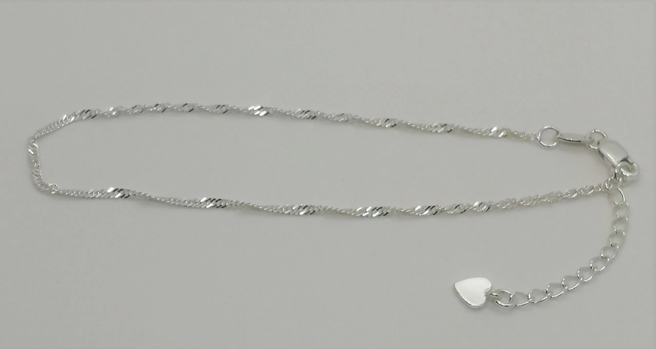 Sterling silver singapore adjustable anklet