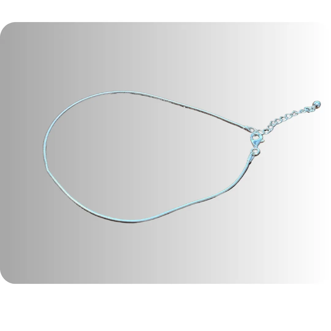 Sterling silver snake anklet adjustable from 9" to 10.5"