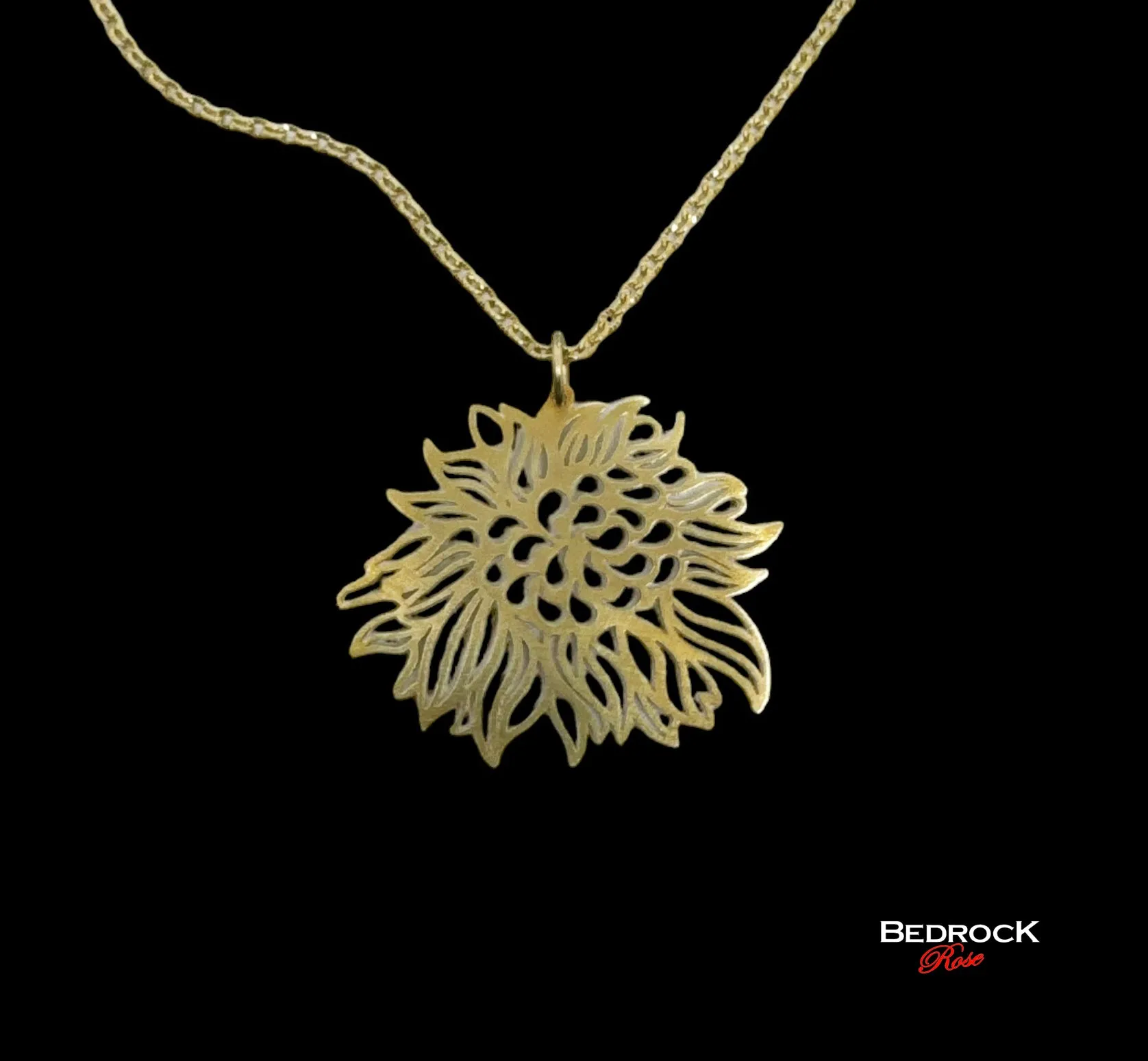 Stunning Gold Peony Necklace | Pendant | Floral Jewelry