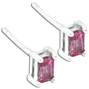 Stunning Pink Cubic Zirconia Silver Earrings - Elegant Jewelry for Any Occasion