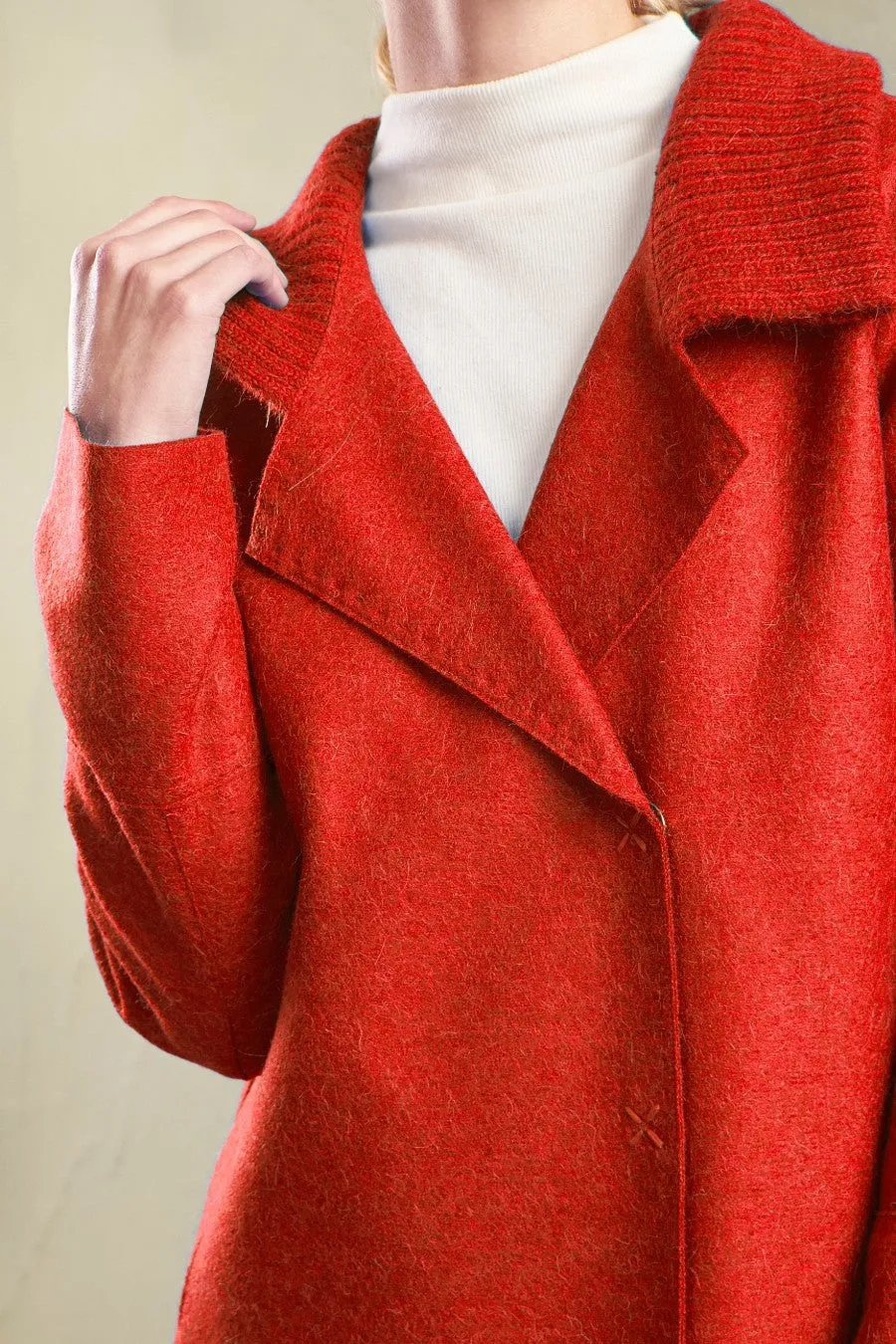 Tambo Coat Alpaca & Wool Color Rosso