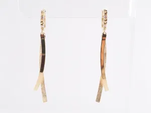 Textured Diamond Drop Earrings in 14k Yellow Gold