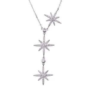 Three Star Necklaces Cubic Zirconia