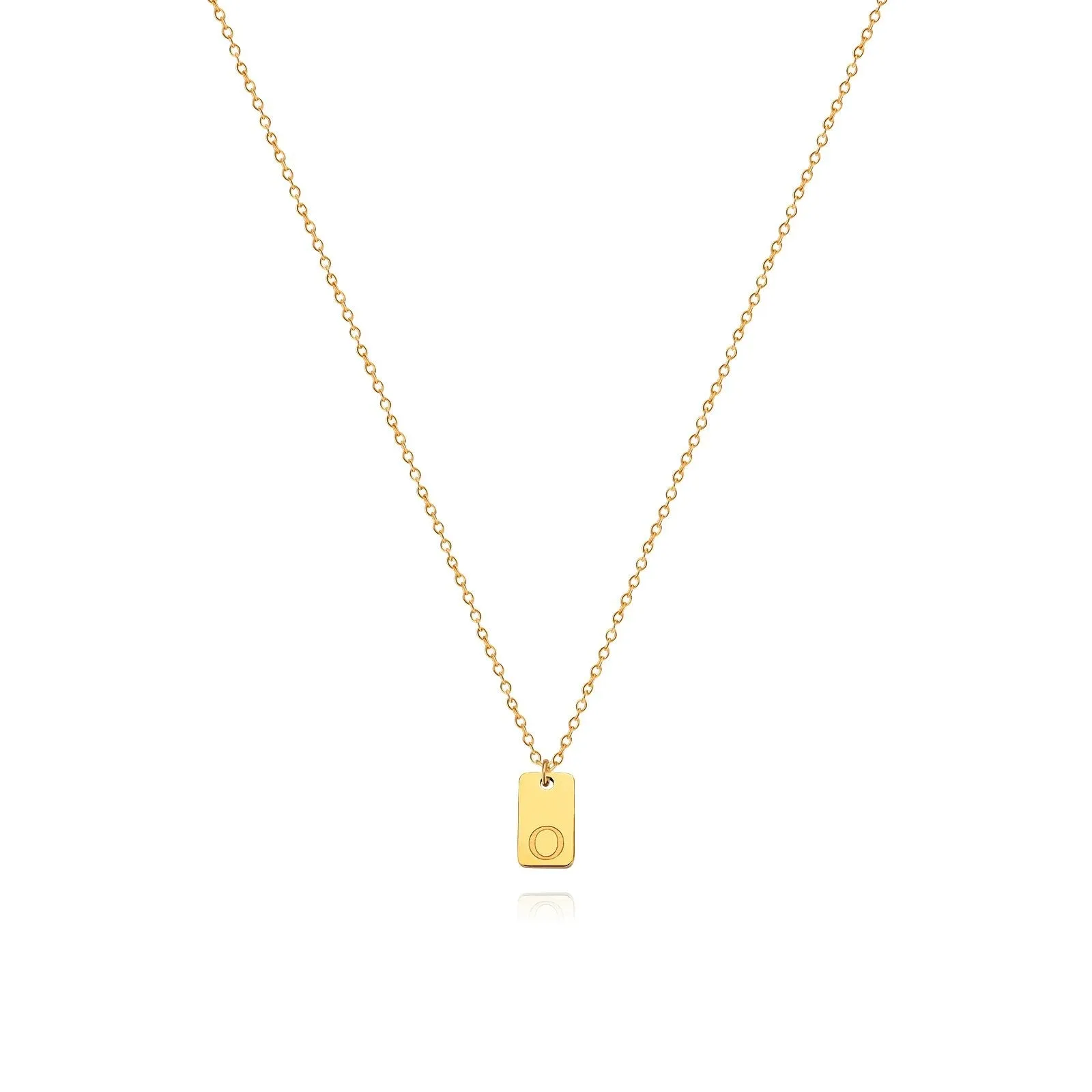 Tiny Square Initial Letter Necklaces For Women Gold Plated Stainless Steel Engraved Letter Necklace Christmas Birthday Jewelry