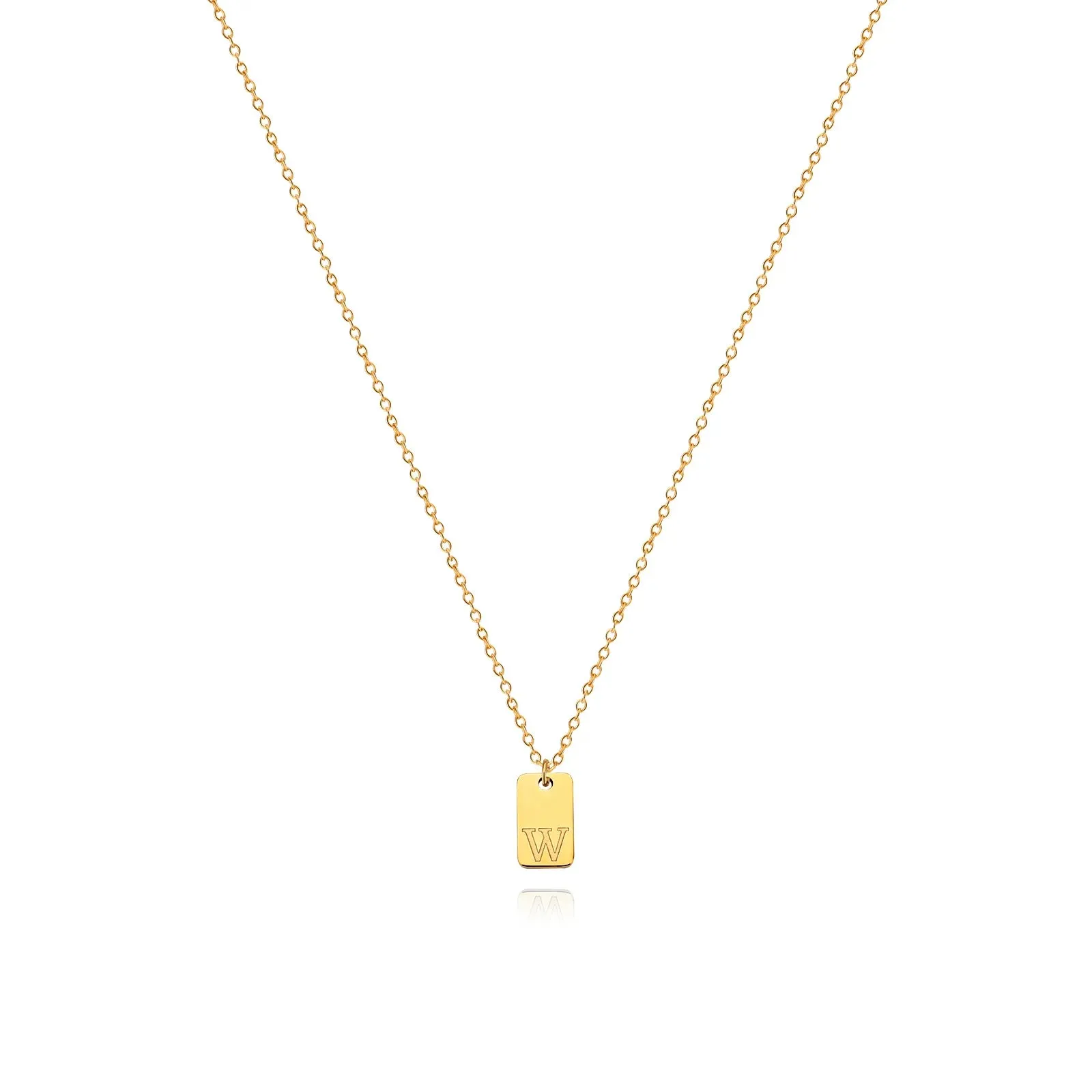 Tiny Square Initial Letter Necklaces For Women Gold Plated Stainless Steel Engraved Letter Necklace Christmas Birthday Jewelry