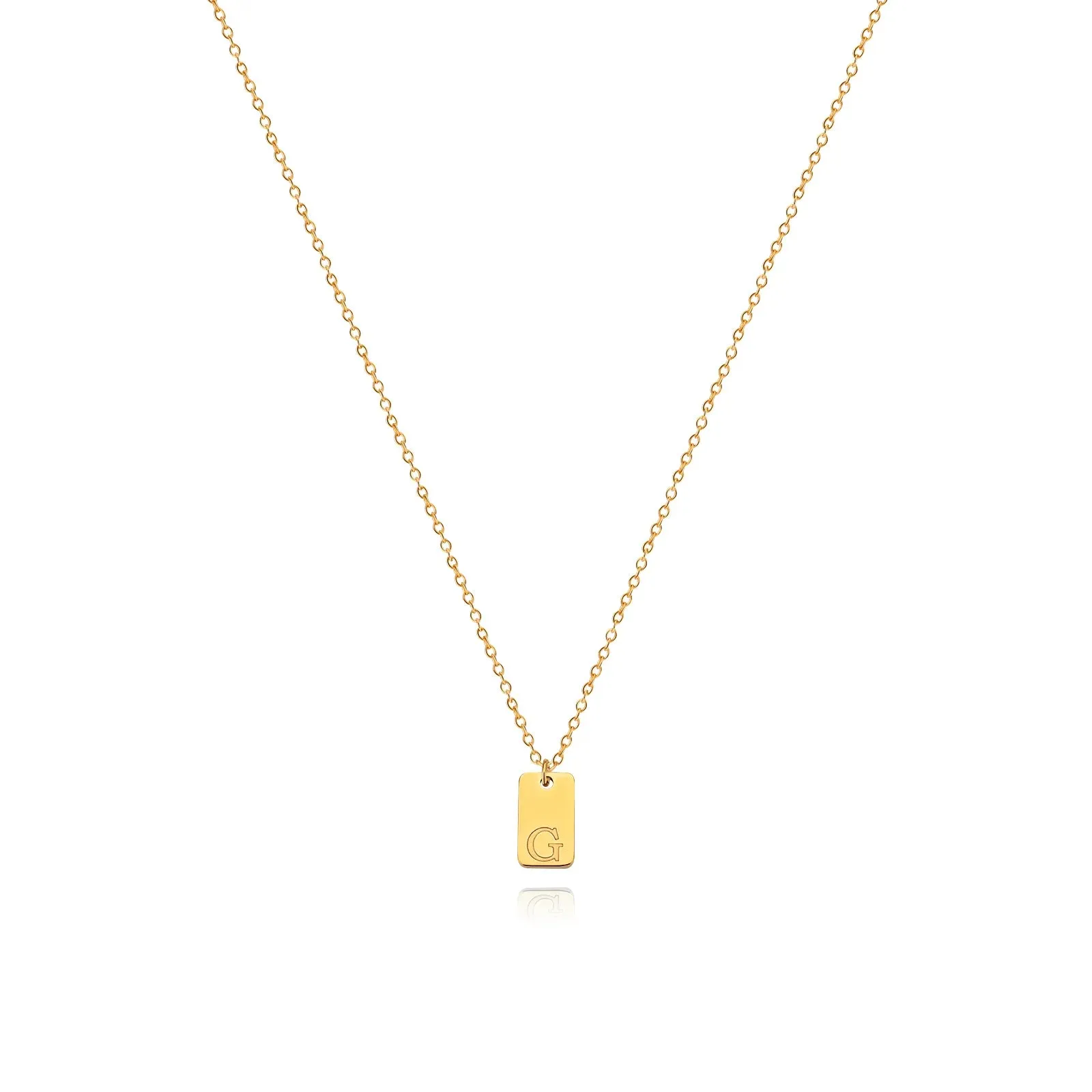 Tiny Square Initial Letter Necklaces For Women Gold Plated Stainless Steel Engraved Letter Necklace Christmas Birthday Jewelry