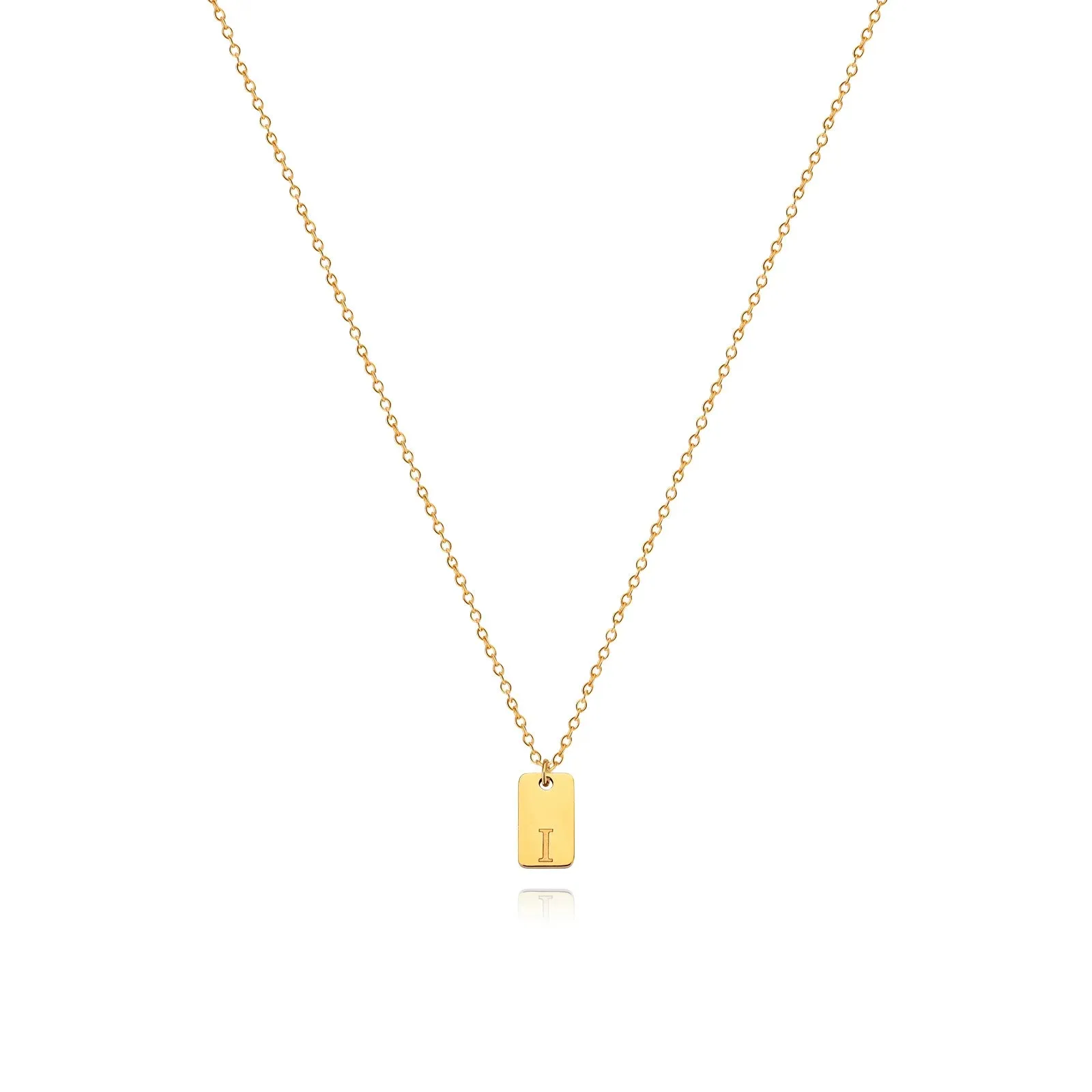 Tiny Square Initial Letter Necklaces For Women Gold Plated Stainless Steel Engraved Letter Necklace Christmas Birthday Jewelry