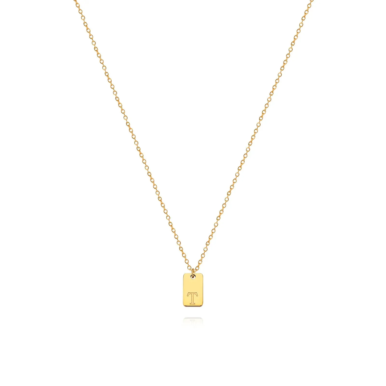 Tiny Square Initial Letter Necklaces For Women Gold Plated Stainless Steel Engraved Letter Necklace Christmas Birthday Jewelry